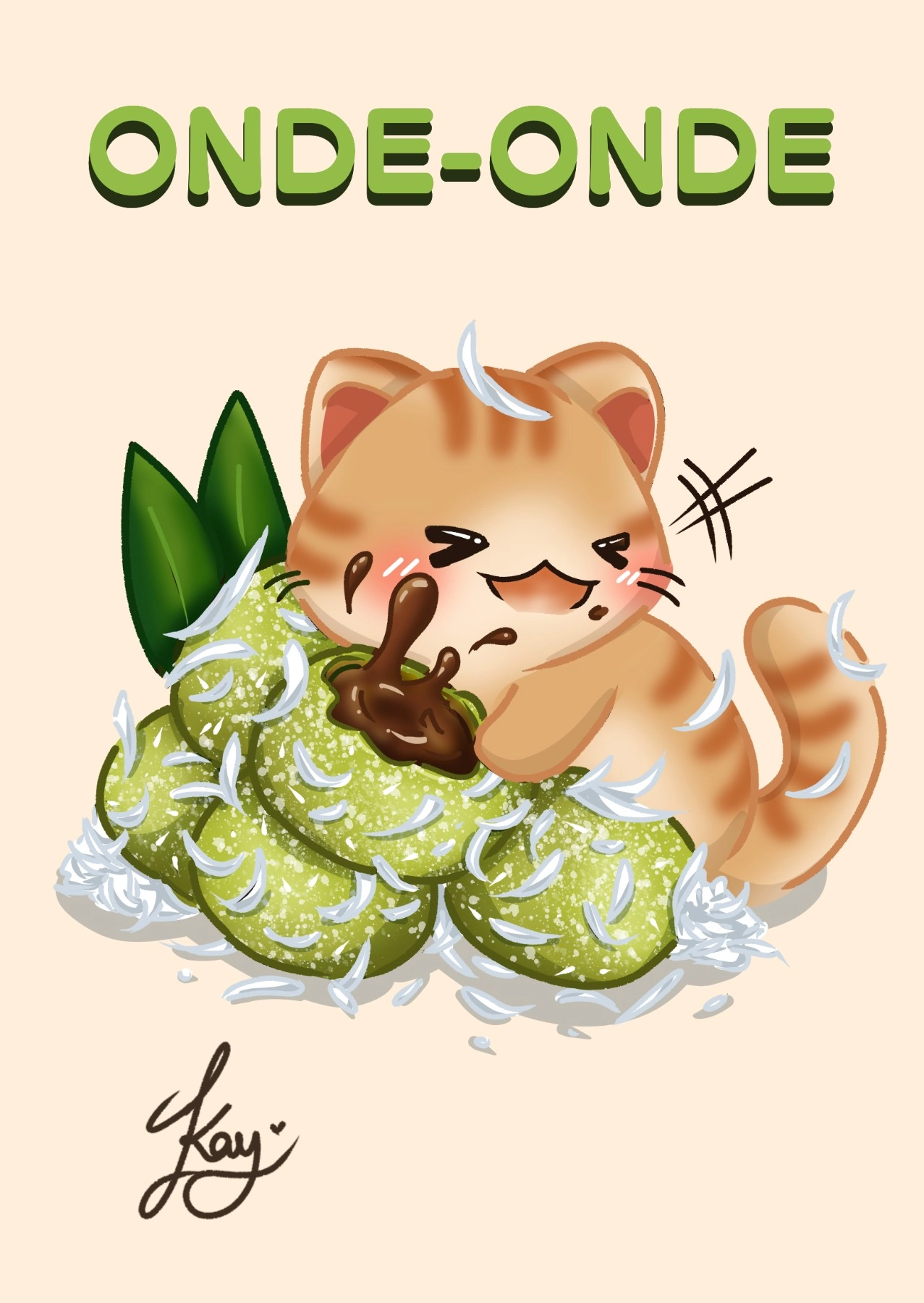 Chibi Cat Dessert Onde-Onde