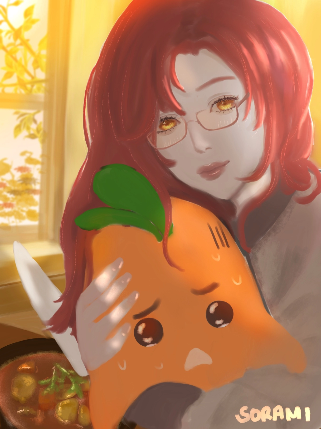 Sharing my art of me with carroty, no harm was done.