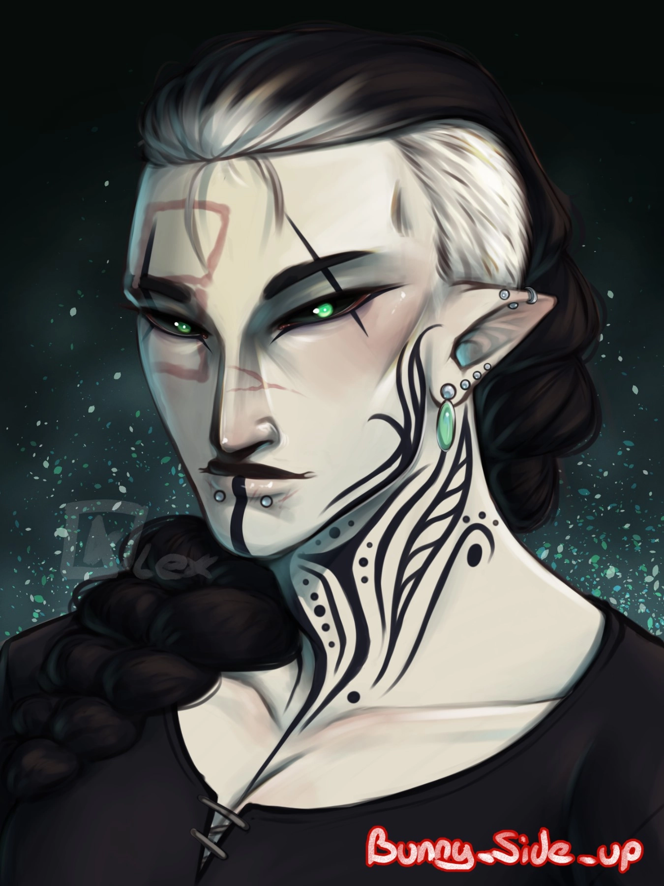 a redesign of Ghuans Partner Gulzar
the Character belongs to my Wife and he is a Shadar-kai bound to the material plane 