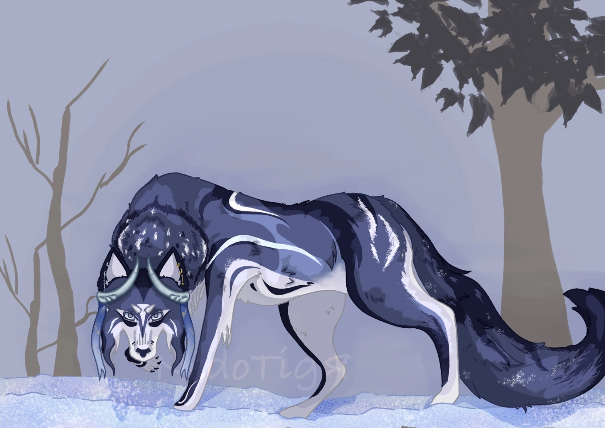 And this is a friendly fire on AF, third time in my life I’m drawing a wolf, but it’s not bad actually 