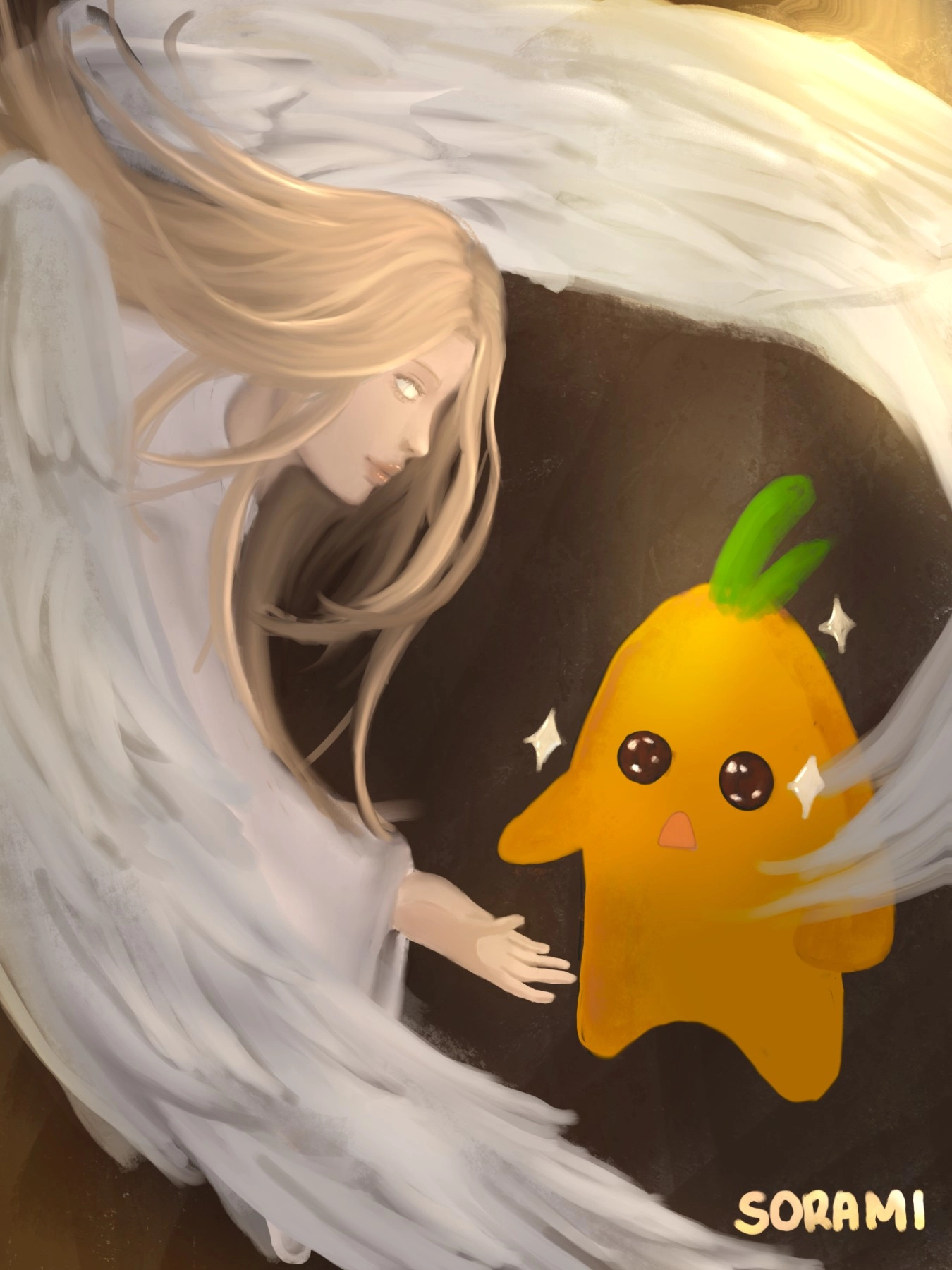 Sera after Carroty got almost eaten... (Carroty looks easy to kidnap)