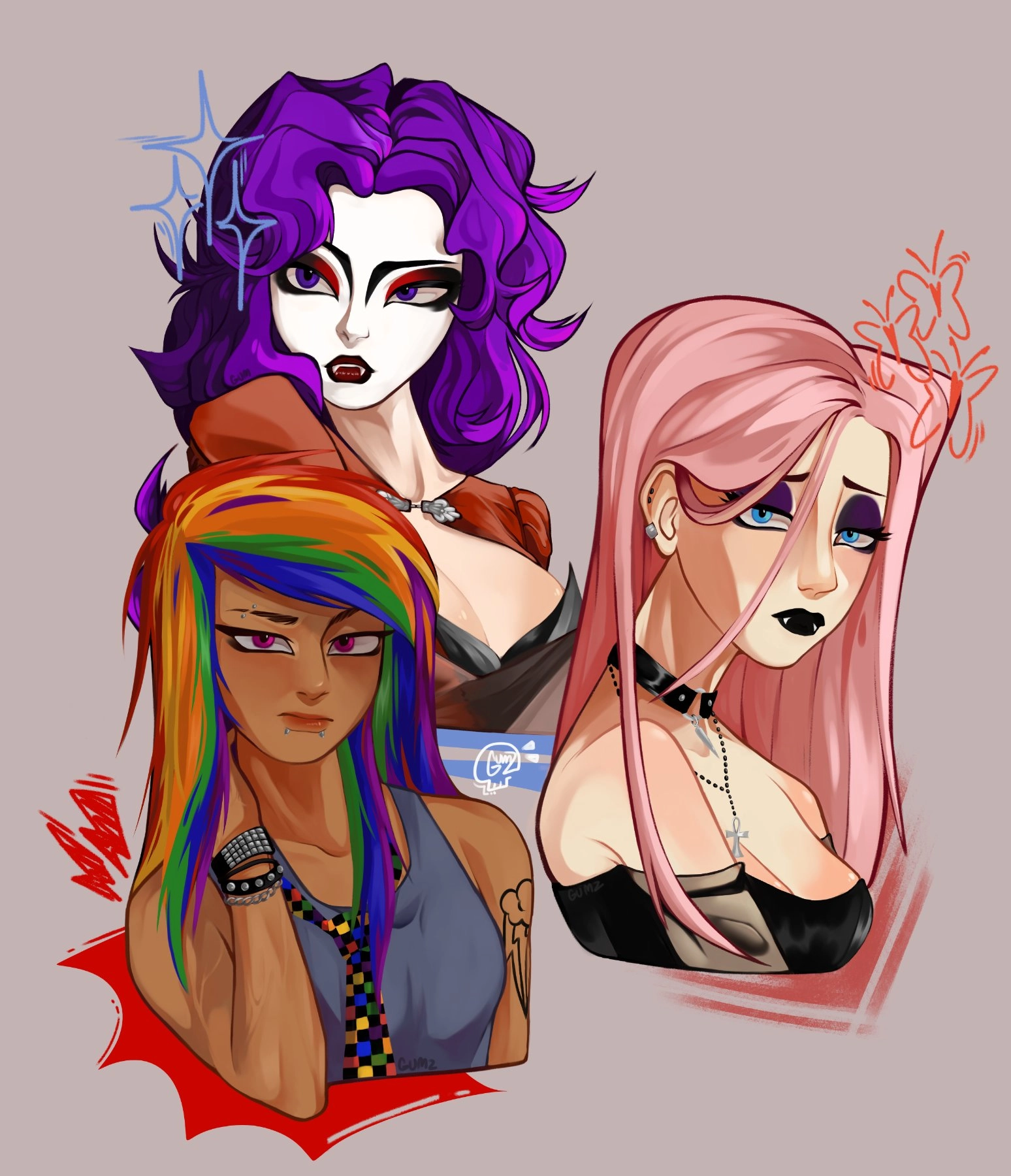 My little pony but make it alternative 

[romantic goth, scene, vampire goth]