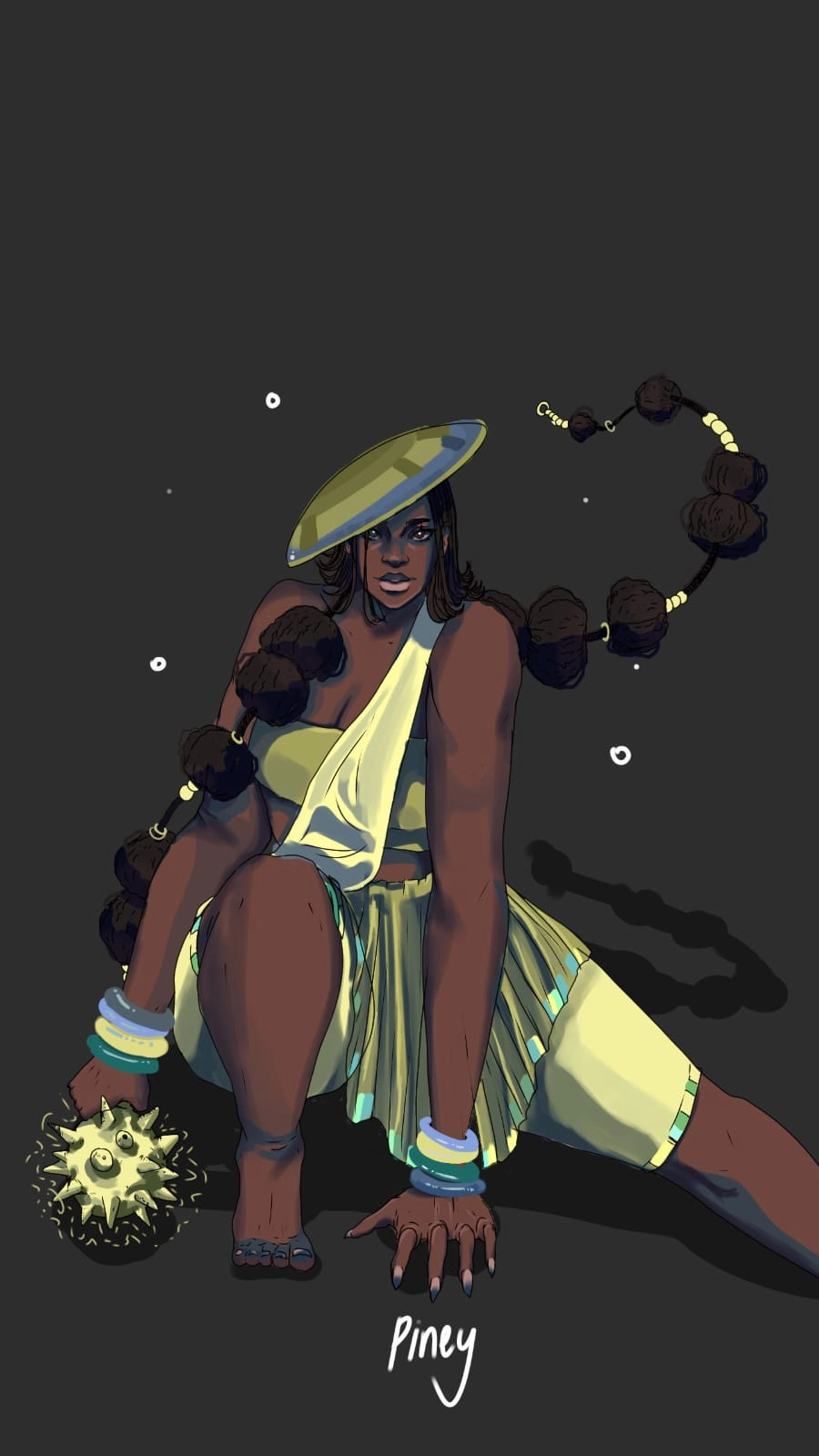 Muhluri is a character based on the black creator Iwanga and her creative expression. "Muhluri" means conqueror (Google translated) in Xitsonga,the culture represented in this work.