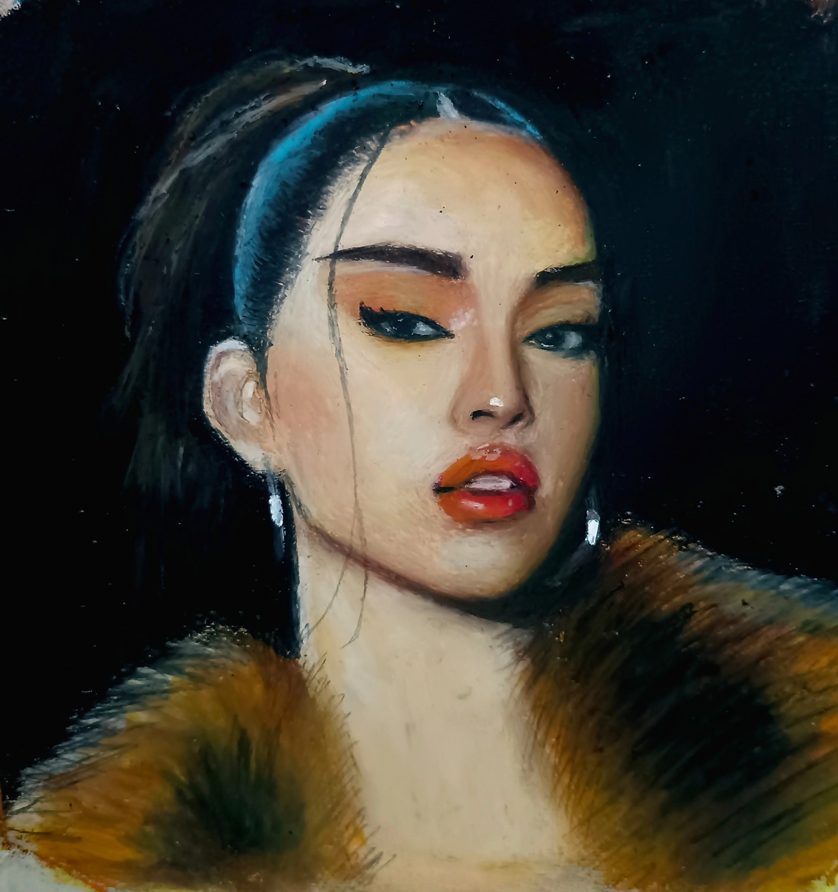 Headshot oil pastel drawing! 
Open for comms! 
