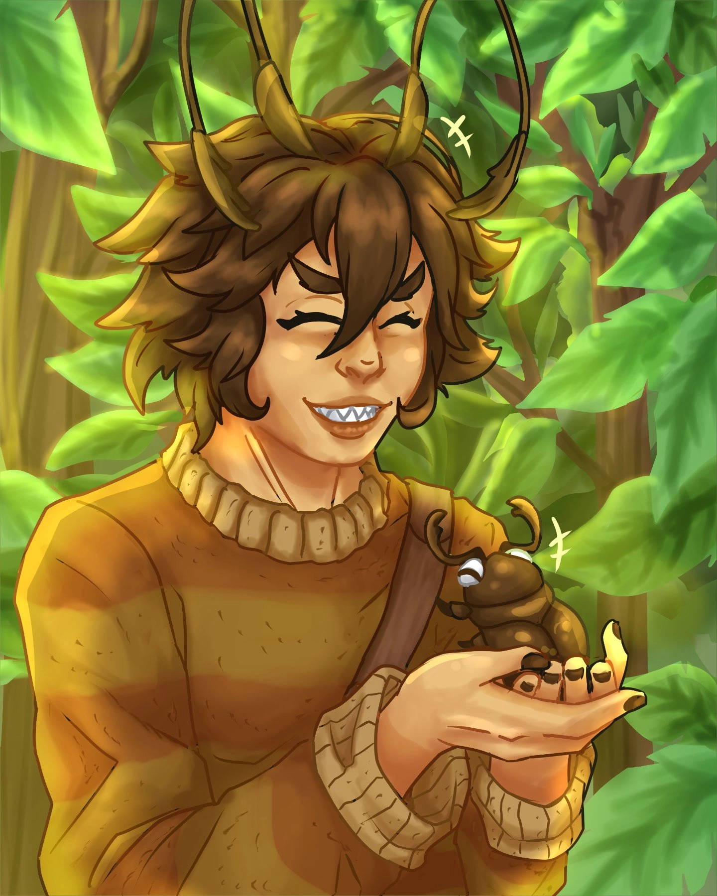 This is my artwork about "Draw this in your style" from Hyncochi

His OC with his bug