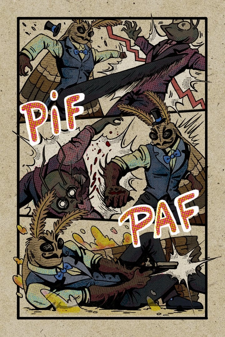 Illustratrive comics pannel 