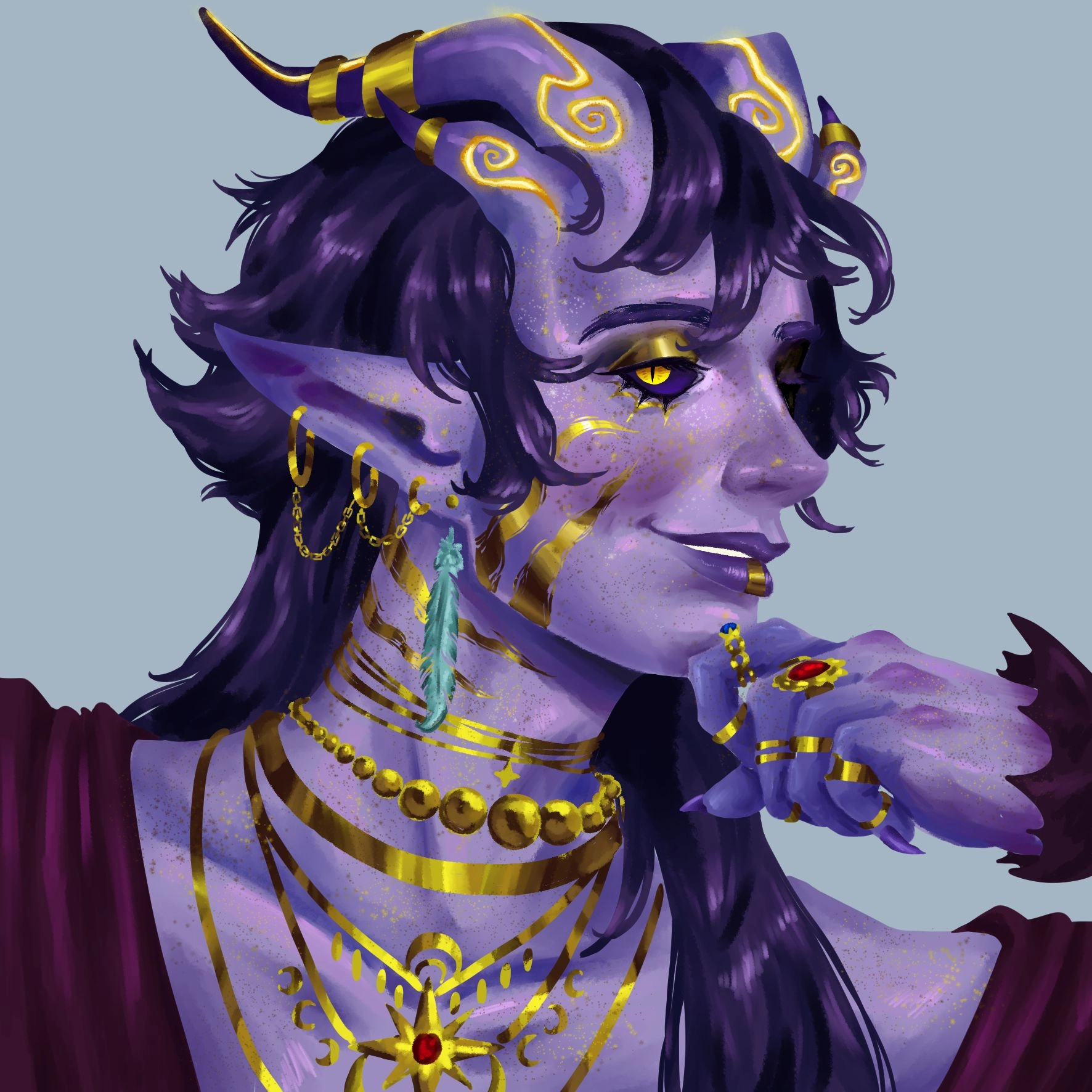 Character portrait. Character by @art_fleur on tiktok. 