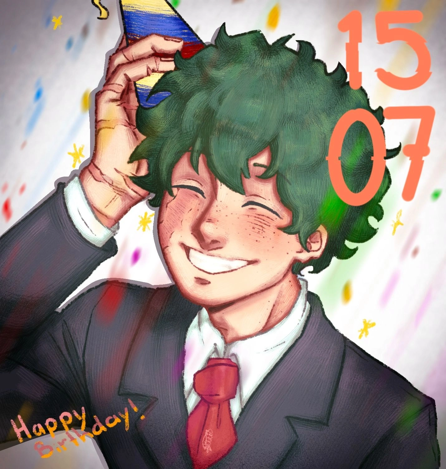 Fanart for deku birthday! 