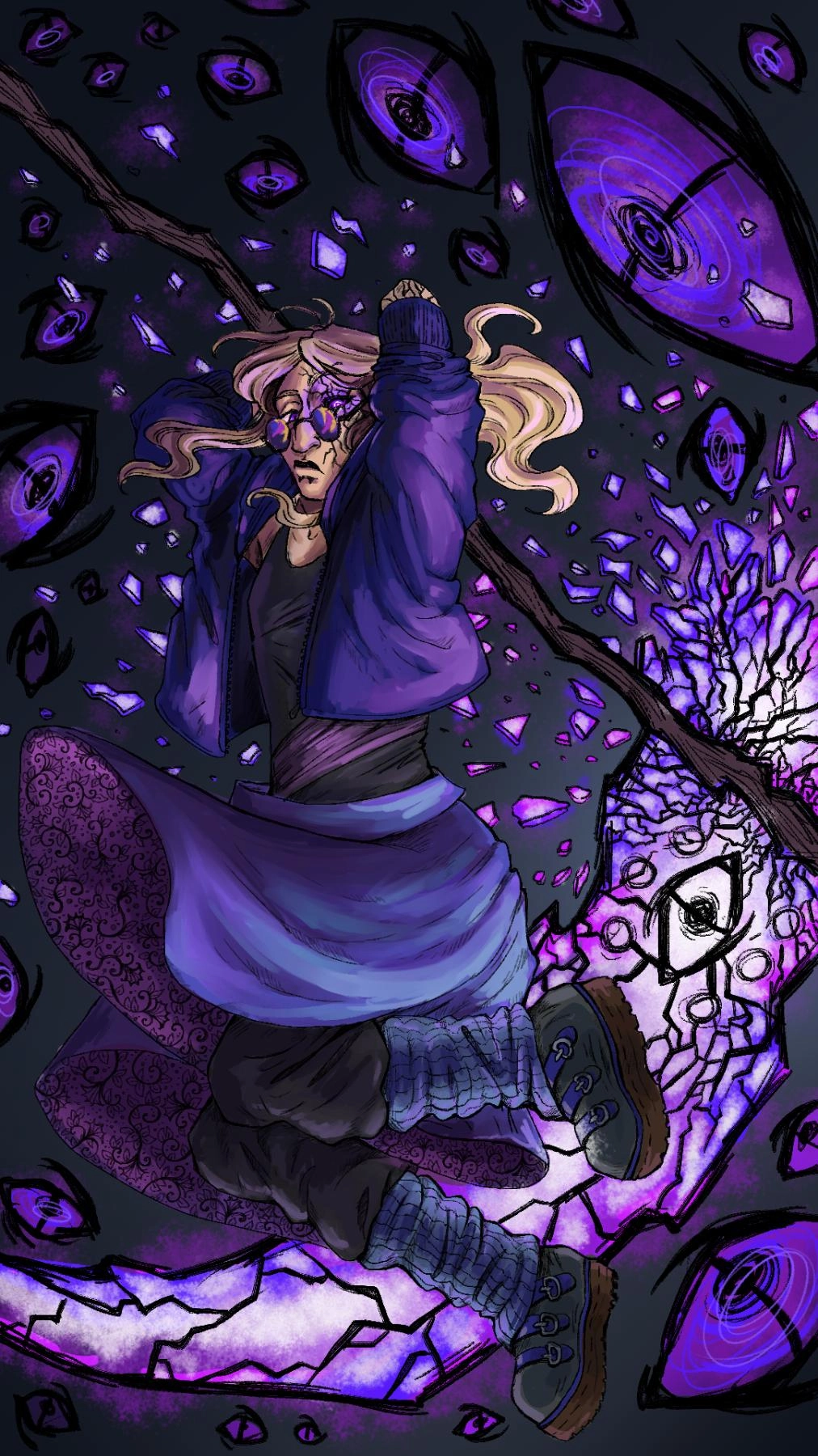 Full body character Illustration
Credits : character by Roachbot on artfight and tumblr. 