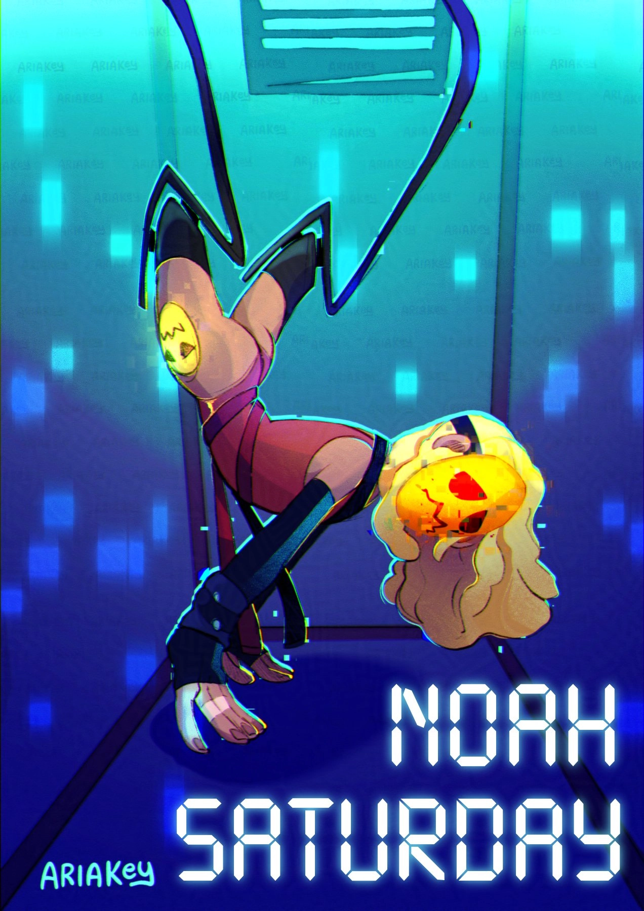 Saturday - SMILE SQUAD
Saturday (Noah)
Role: Ultra-fast runner
Appearance: Beanie, cargo pants, amputee runner
Style: Casual sportswear, confused mask
Fun fact: He is the "human rocket" of the team.

oc from coffeekick story. 

-Ariakey 