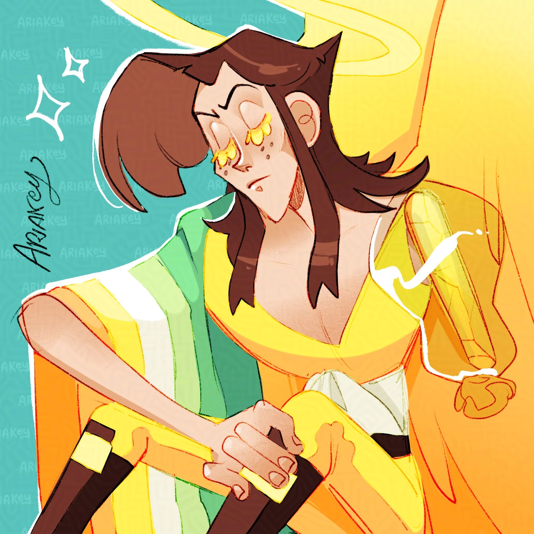 Alloaro flag! 

Finally posting again Ciro from Obnubilar! my comic! (please go read it on comicFury) Or purchase the paper version in italian! or purchase the pdf in english on my kofi! 

this was made for pride month! 

- Ariakey