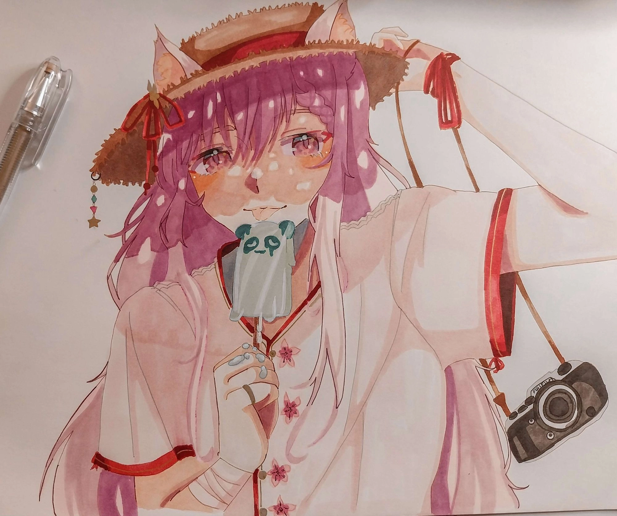 Hana is a girl who came into the family Aoki a long time ago. She always had her cat ears and tails as she IS an actual cat (perhaps) with special abilities. At first, she couldn't speak a word but her new family took great care of her and taught her everything about the world she is now living in.
