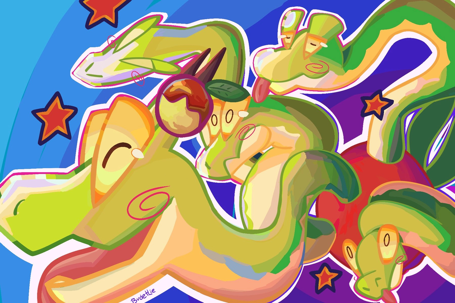 Hydrapple Pokémon illustration!