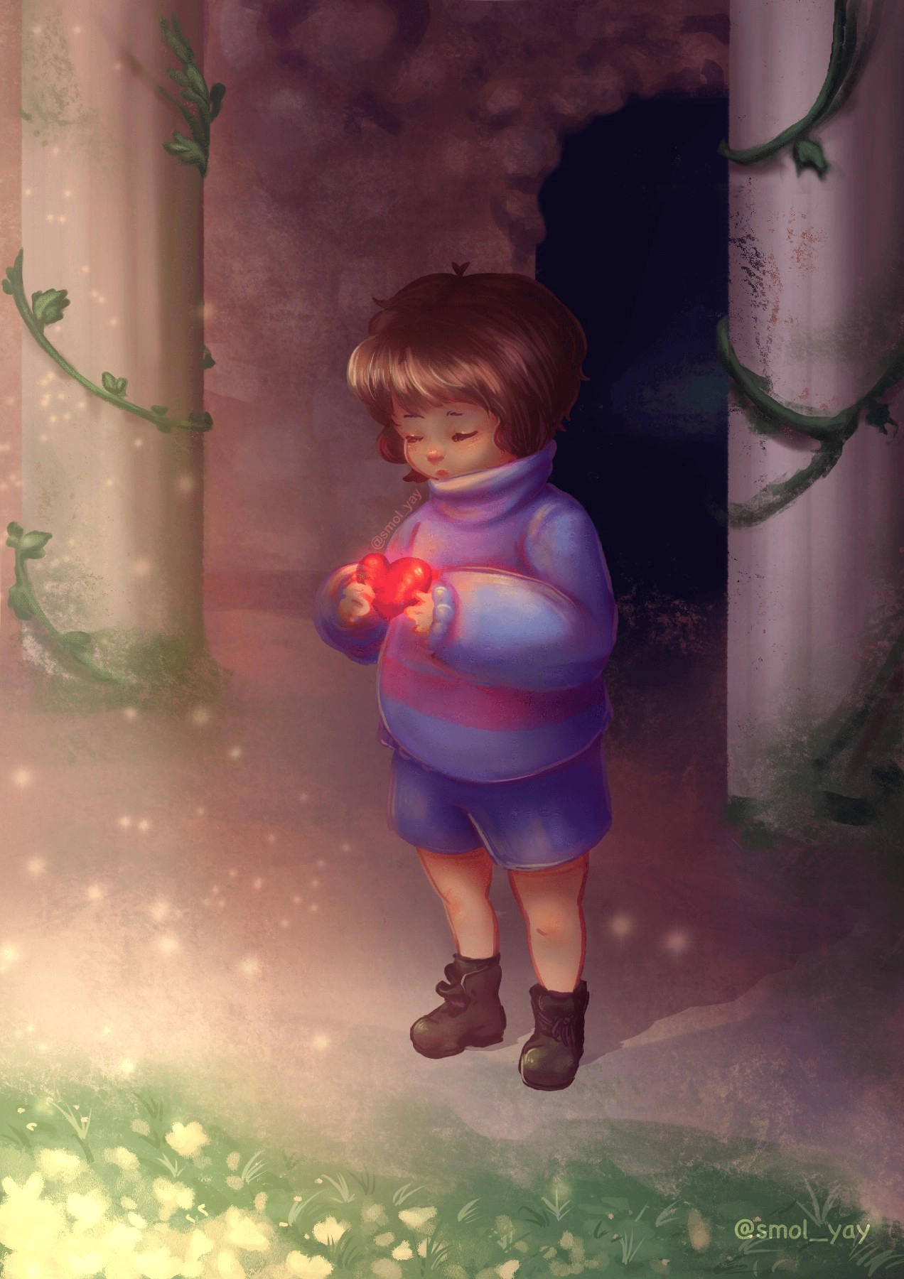 Illustration I did last year of Frisk! ⸜(｡˃ ᵕ ˂ )⸝♡
I go feral to this day about anything Undertale related istg! (,,>ヮ<,,)!