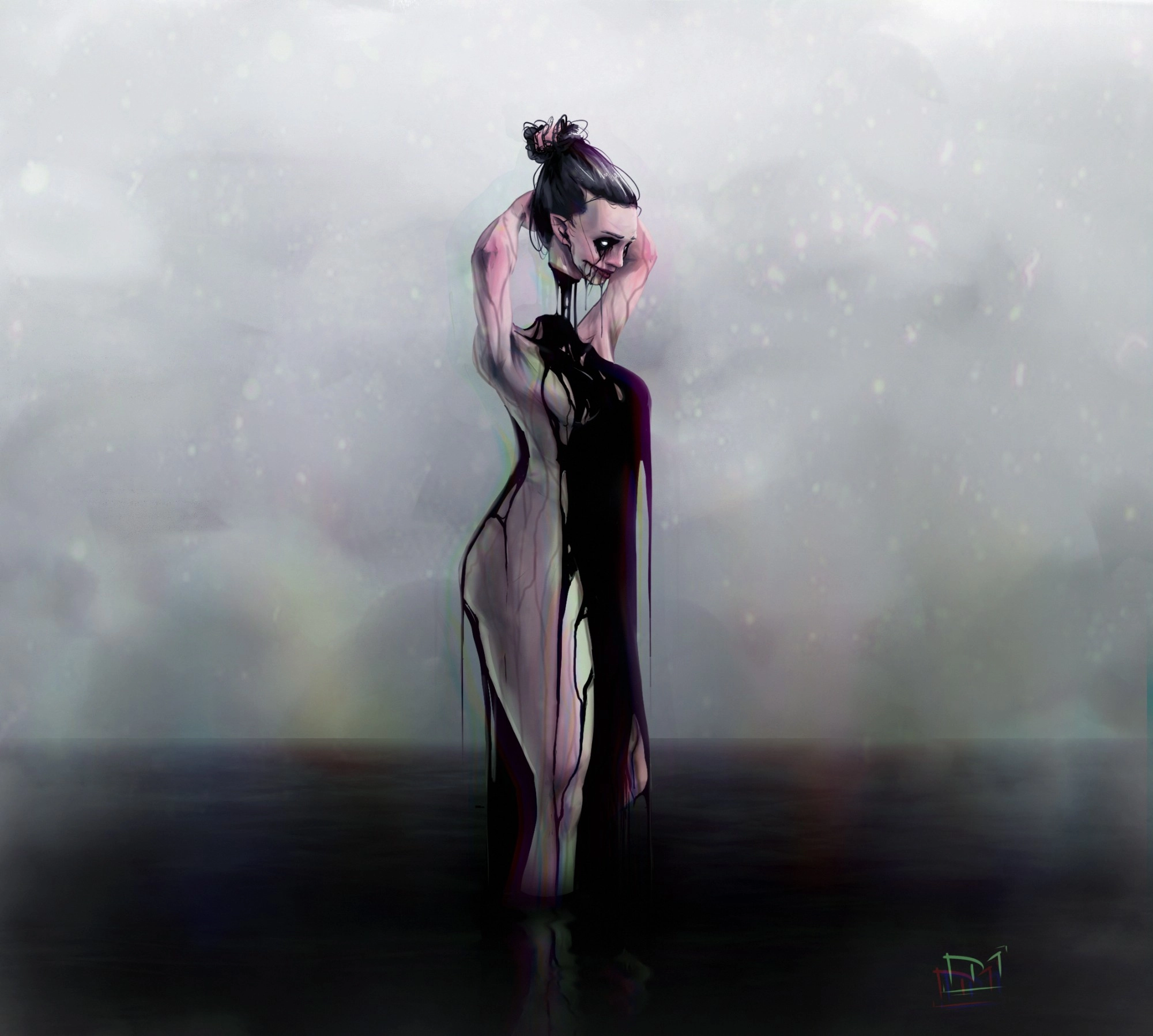 Spooky headless woman