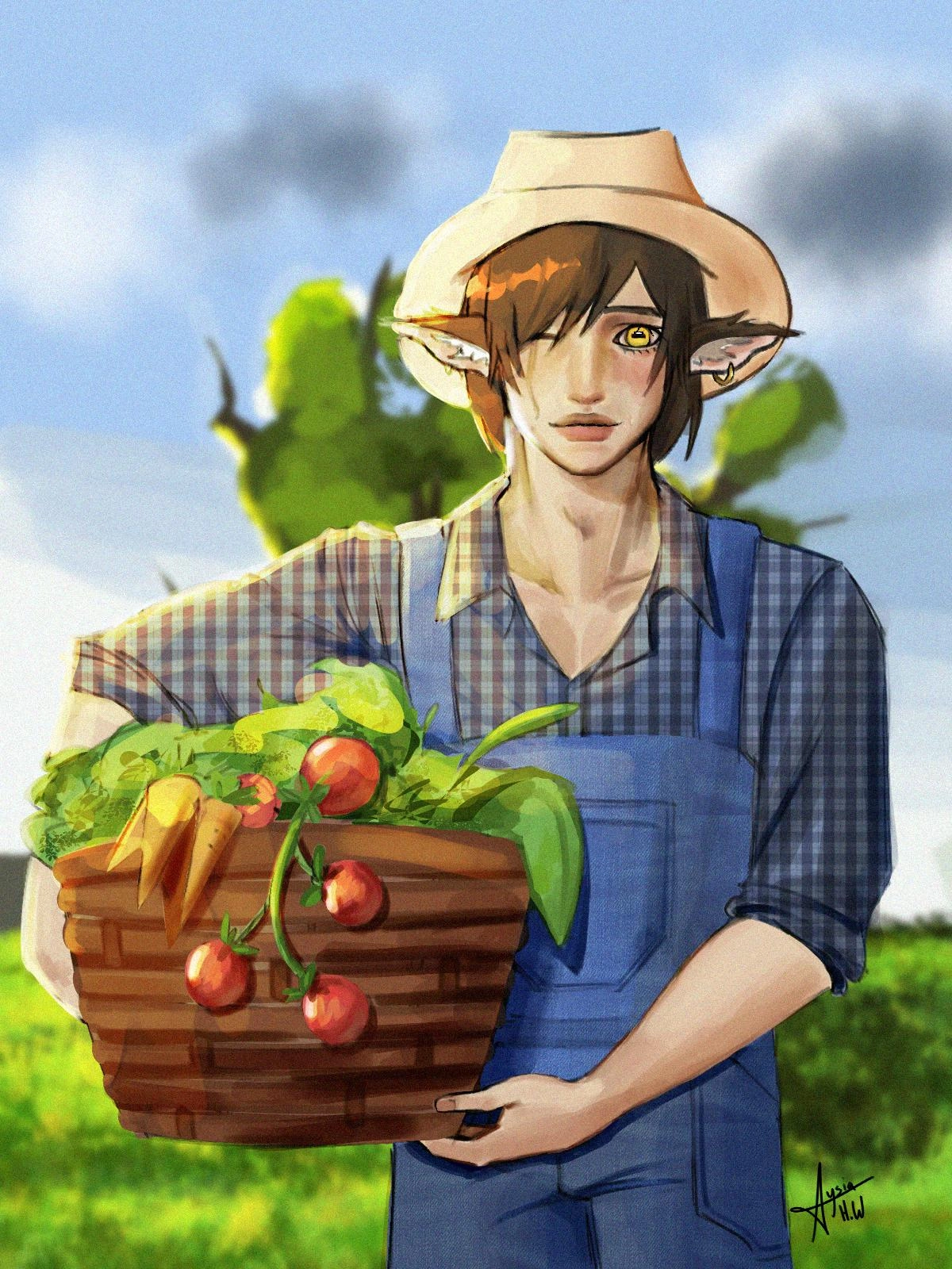 This is my oc Oscar. Hes a hybrid of goat and human.