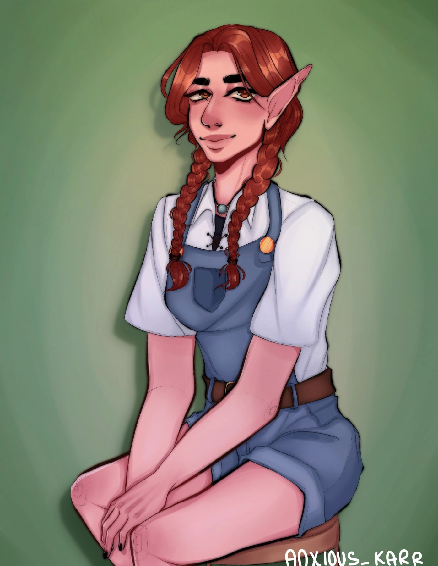 A half-body commission I was asked to do! This piece was meant to be a portrait of a DND character for a campaign the client was doing. This was a really fun commission to do as I love recreating people's characters in my style.