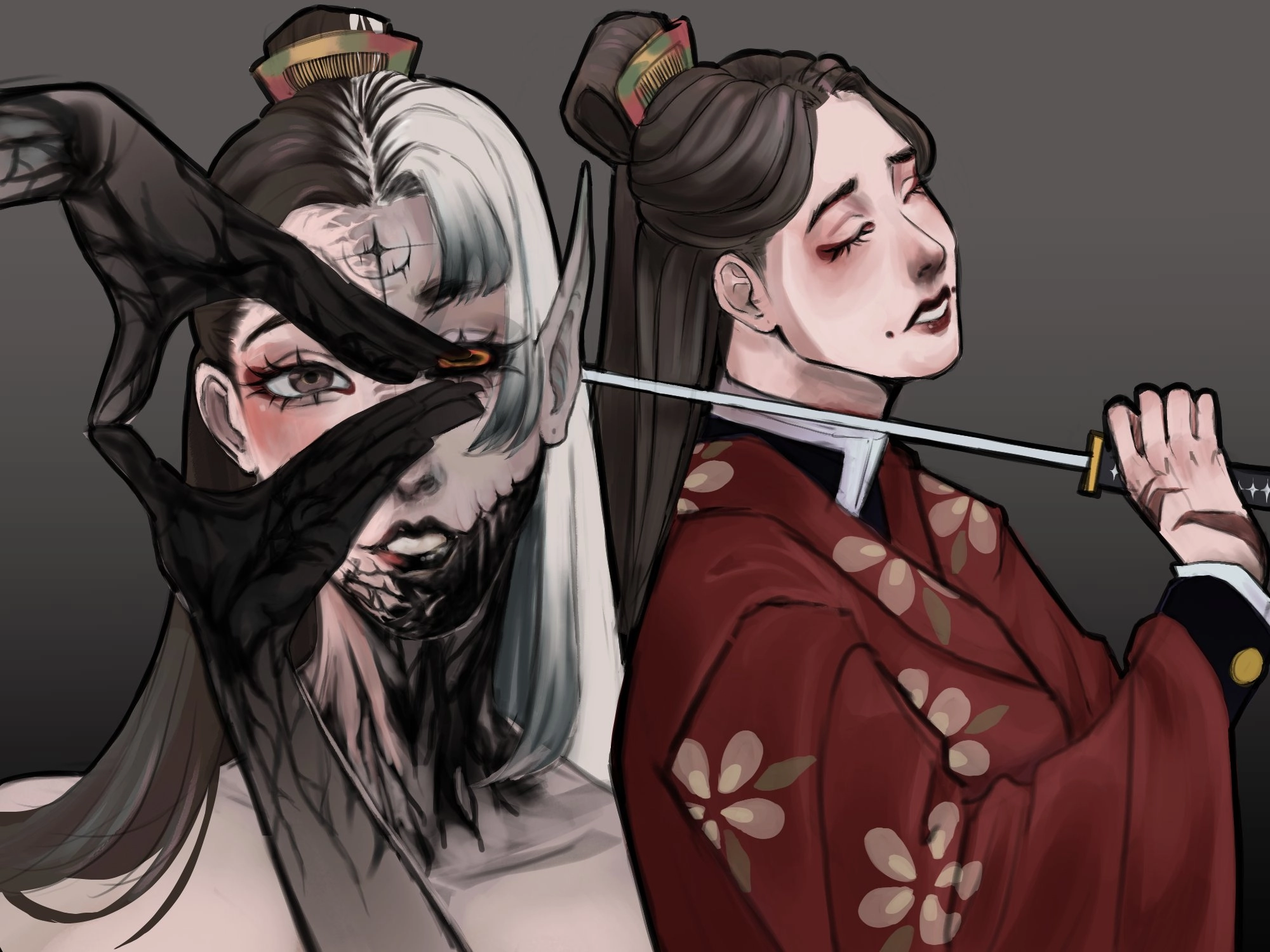 Un viejo dibujo sobre mis dos Oc's de Demon Slayer!
