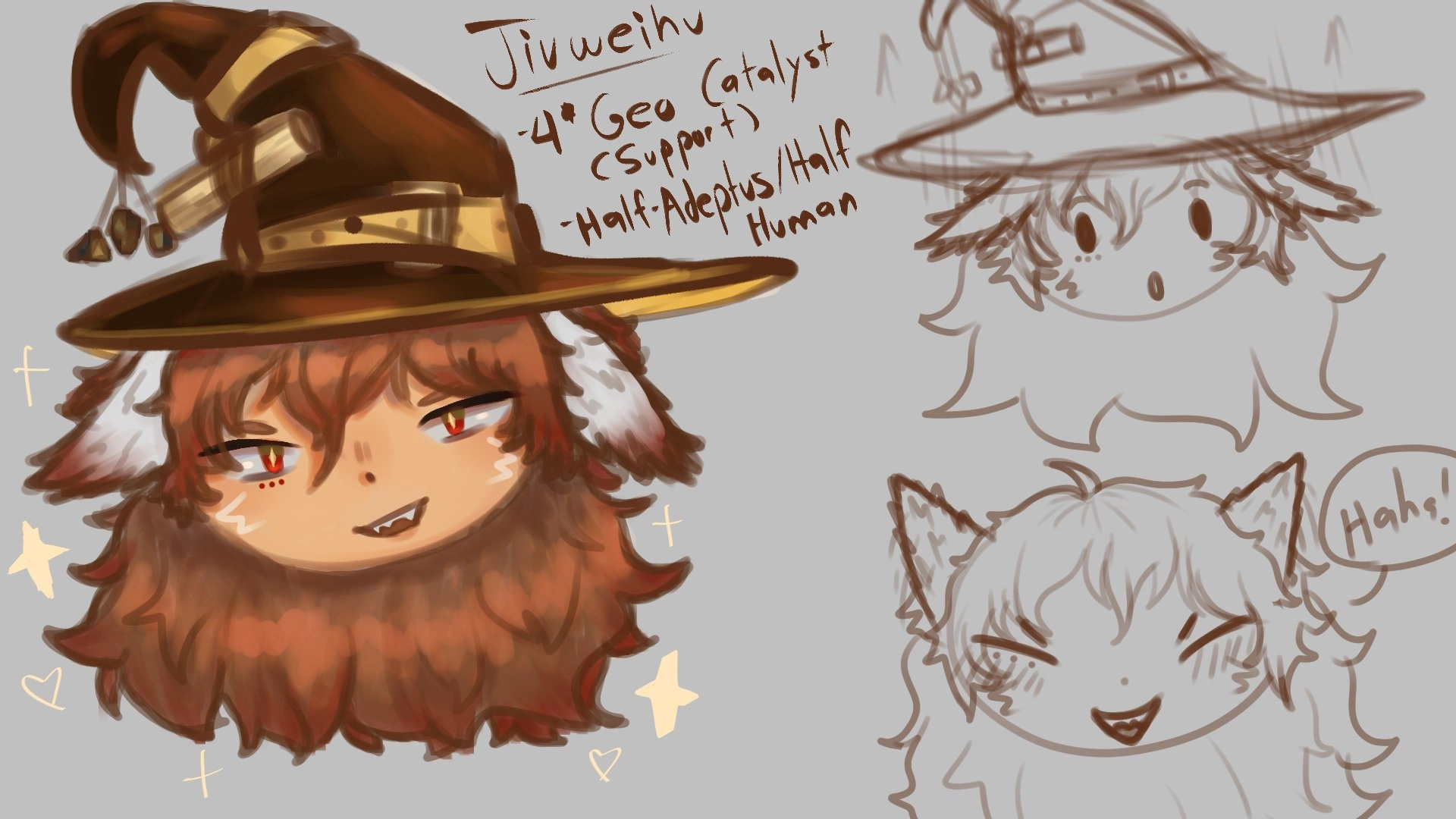 He was a Genshin OC who creates his own domains and loves the Teyvat version of DND! I called him Domain Master/DM <3