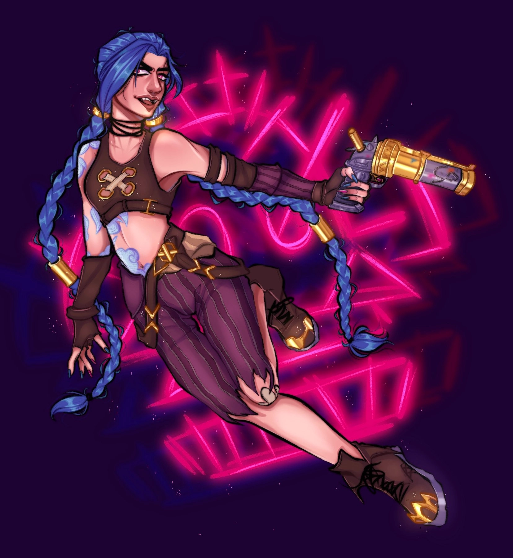 Jinx Fanart! It was so fun trying to draw her in my style :)
