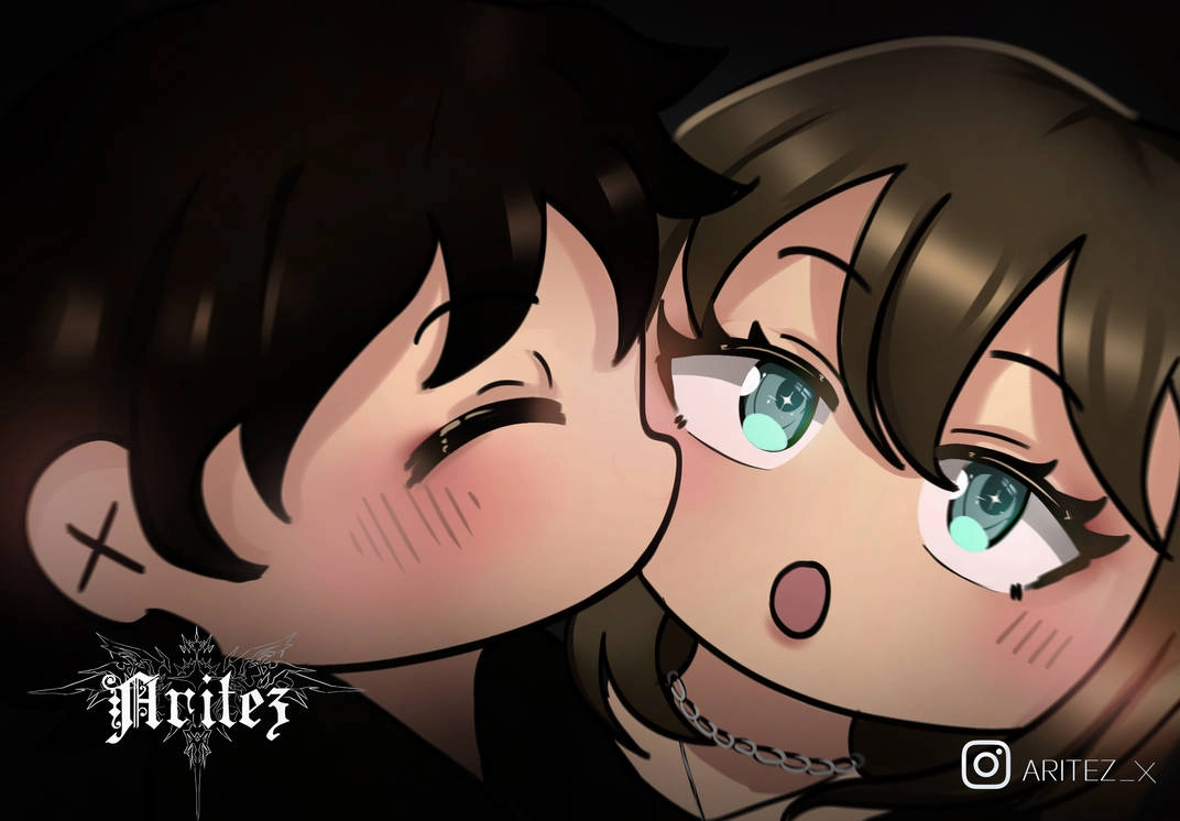 Chibi couple Commission for Jidde van den Akker on Instagram